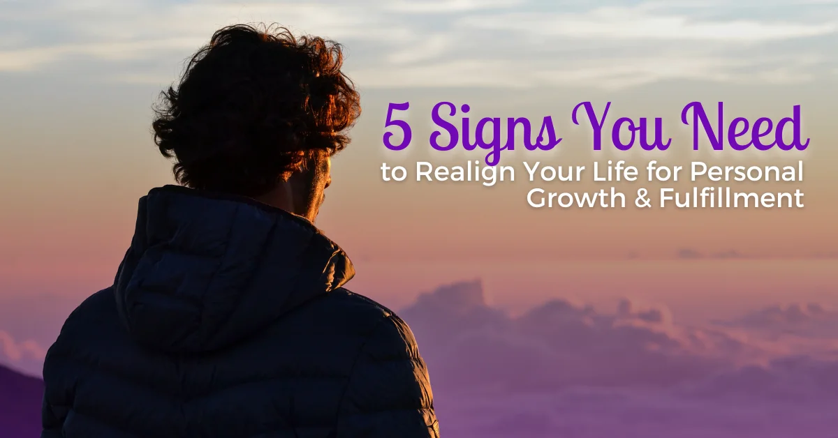 Person contemplating sunset for life realignment tips.