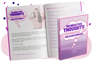 Book titled '100 Negative Thoughts for Overthinkers'