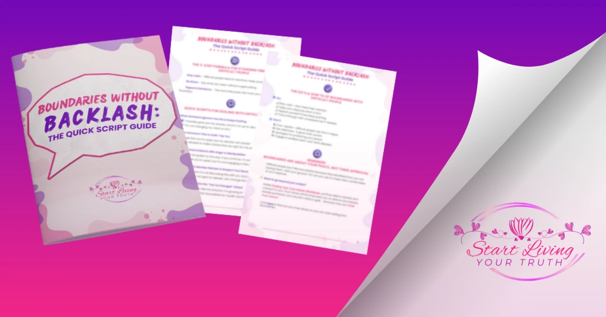 Boundaries guide booklet with Start Living Your Truth logo.
