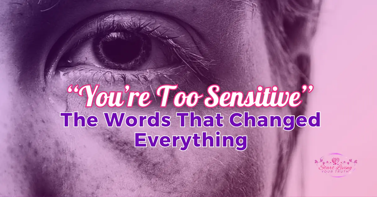 Close-up of eye with emotional quote overlay.